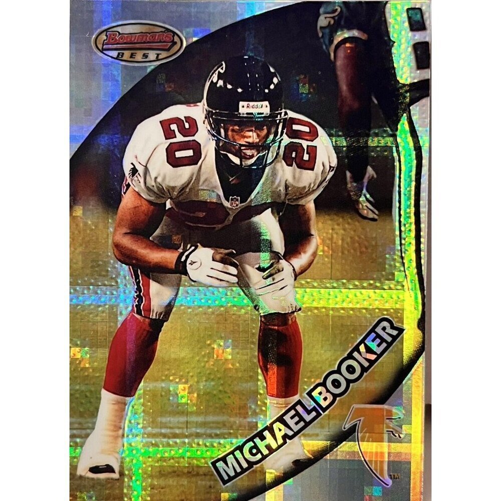 1997 Bowman's Best Atomic Refractor Michael Booker Rookie #124 Atlanta Falcons